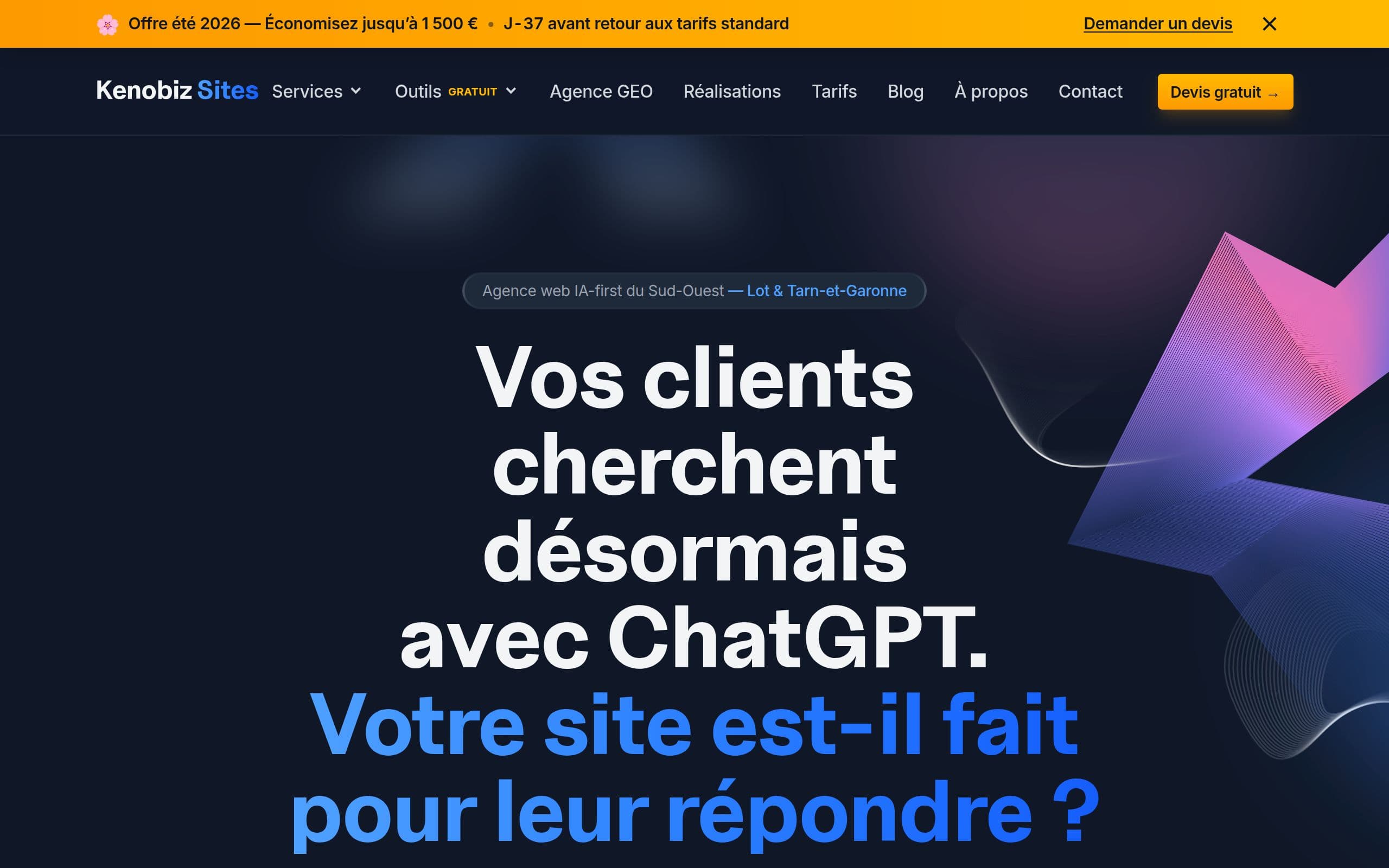 Aperçu du site Kenobiz Sites